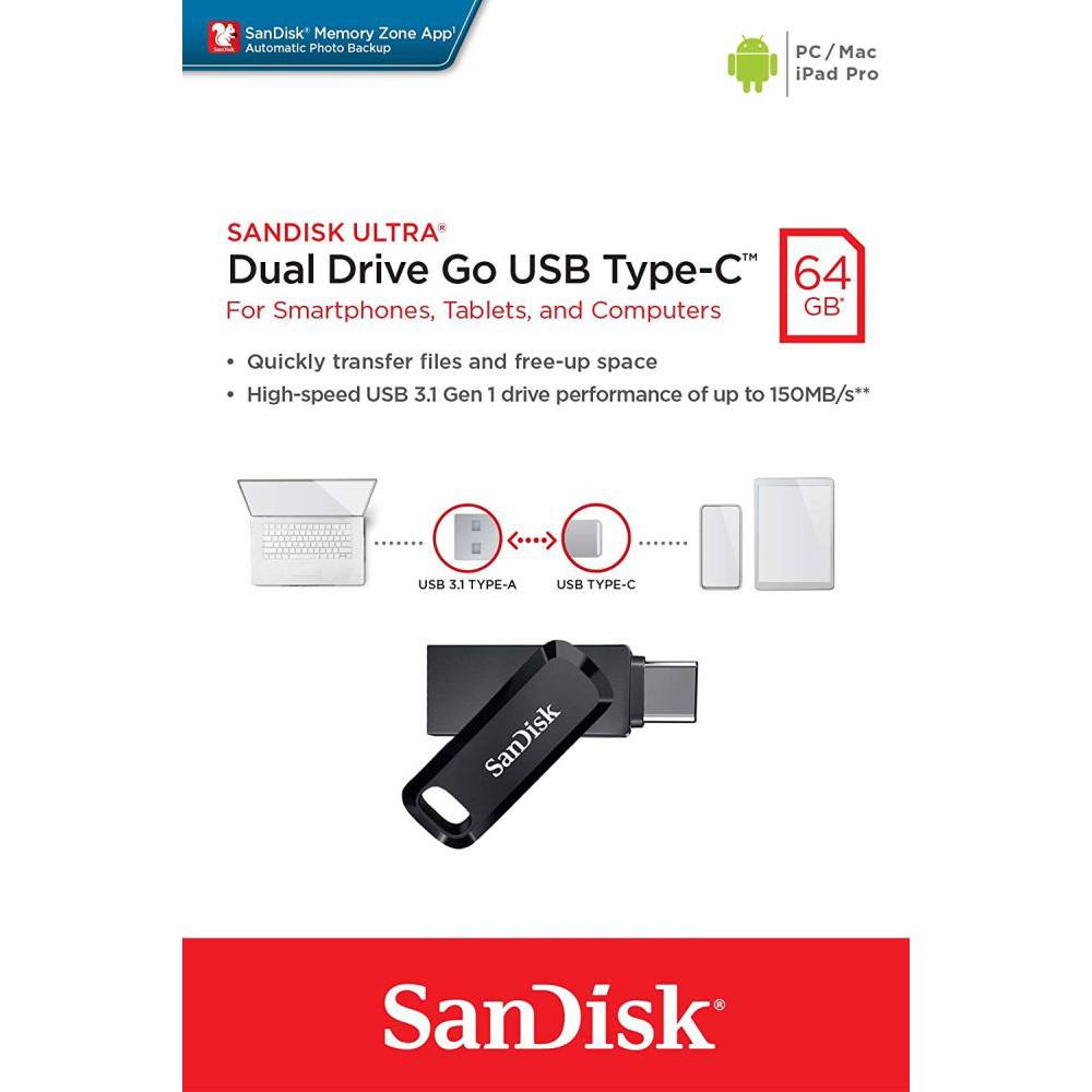 SanDisk Ultra Dual Drive Go USB Type-C 64GB